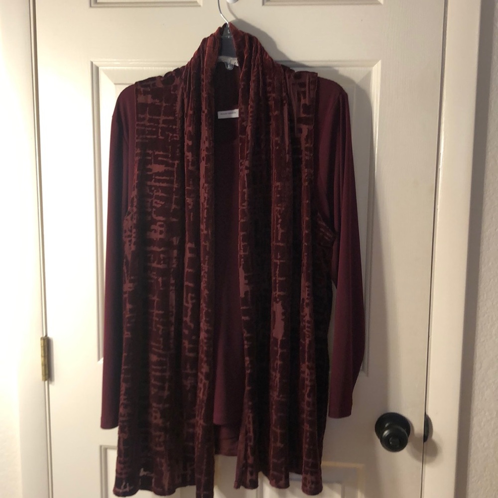 Long sleeve tee with burnout topper